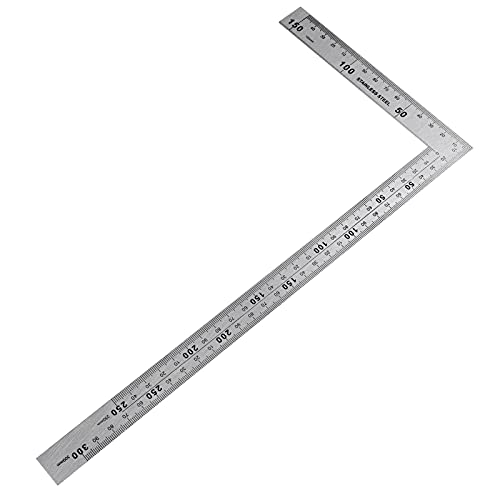 Righello Quadrato,ihaspoko Squadra da Fabbro 150×300mm Righello Quadrato a Forma di L in Acciaio Inossidabile Righello ad Angolo Retto per Falegname, Ingegnere, Artigiano, Copritetti