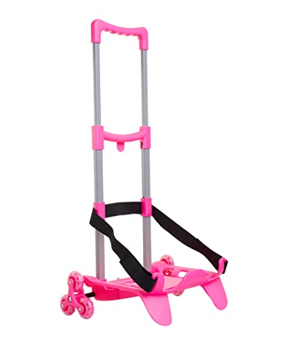 SJ GANG Be Box 3 Ruote - Carrello Trolley Scuola - Carrellino Scuola Portazaino, Blocca Zaino - Rosa - Bambini e Ragazzi, Taglia Unica