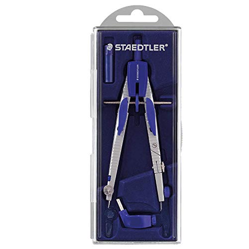 STAEDTLER compasso professionale leggero e regolabile, dotato di adattatore universale e mine di ricambio, ideale per il disegno tecnico, 553 01