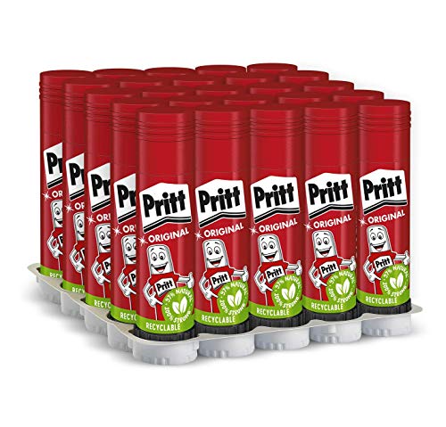 Pritt Colla Stick 25 x 11g, colla per bambini sicura e affidabile, colla Pritt per lavoretti e fai da te, con una tenuta forte per uso scuola e ufficio, 25 stick x 11g