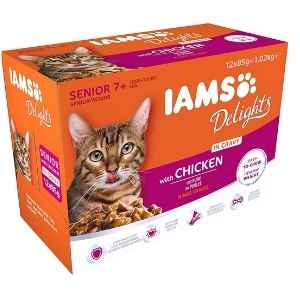  IAMS Delights - Cibo Umido per Gatti Maturi e Anziani