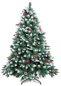 Albero-di-Natale-Artificiale-WEWILL Albero di Natale Artificiale Bacche Rosse